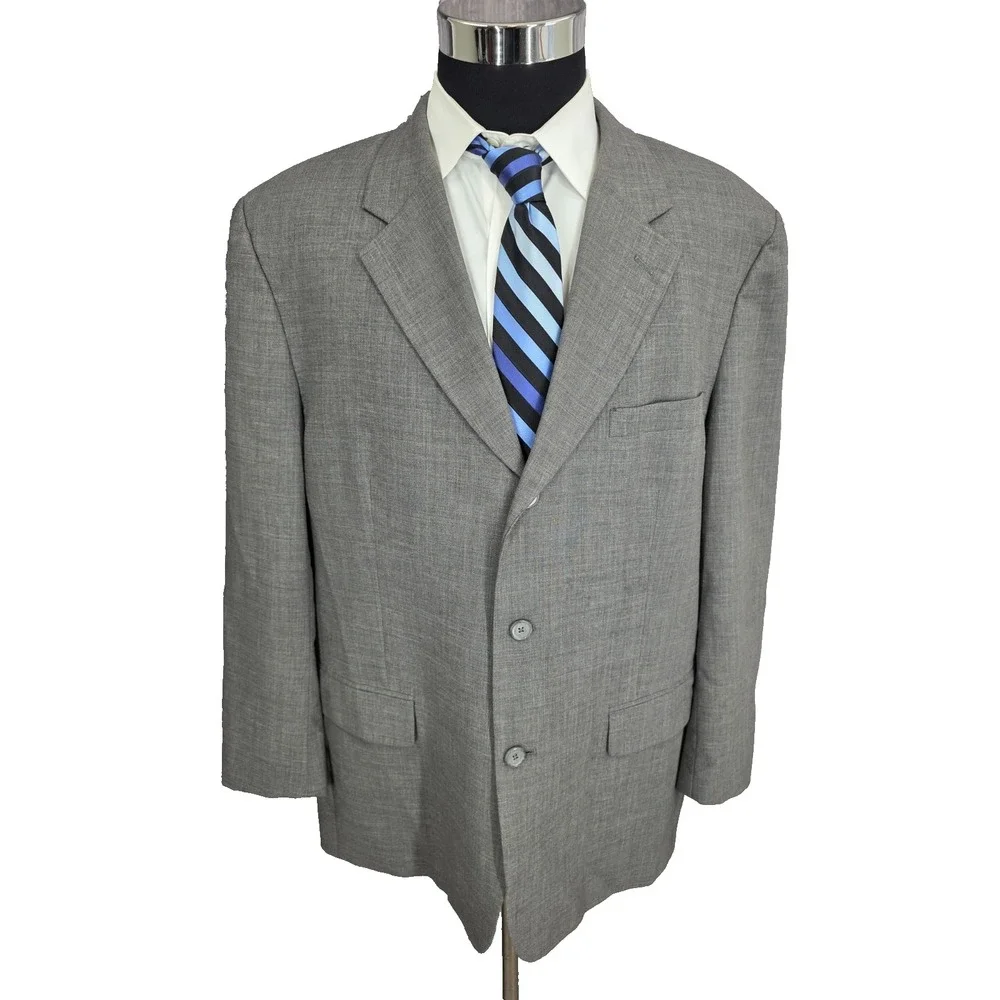 Alfani‎ Blazer Mens 44 Gray Sports Coat jacket 3 Button Notch Lapel Ventless